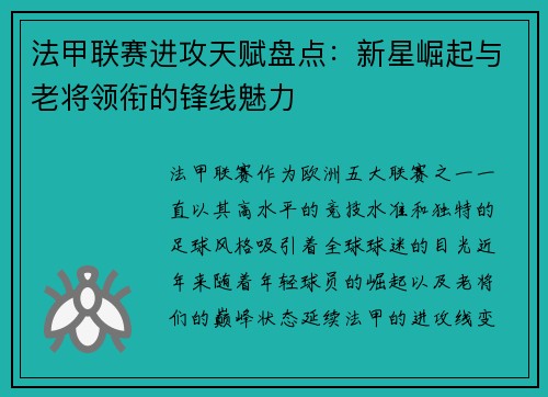 法甲联赛进攻天赋盘点：新星崛起与老将领衔的锋线魅力